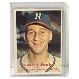 1957 Topps Warren Spahn Baseball Card Milwaukee