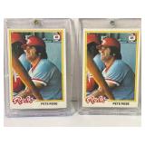 Lot of (2) 1978 Topps Baseball Pete Rose #20 In