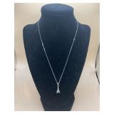 NEW .925 SOLID SILVER ITALIAN EIFFEL TOWER PENDANT