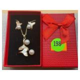 NIB FOUR PIECE SET W/ RING, EARRINGS & NECKLACE