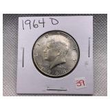 1964 D KENNEDY HALF DOLLAR