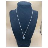 NEW 1.1 CT NATURAL LONDON BLUE TOPAZ W/ MOISSANITE