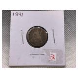 1891 SEATED LIBERTY DIME