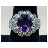 NIB 3.57 CT NATURAL AMETHYST .925 STERLING