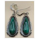 VINTAGE STYLE .925 STERLING SILVER MALACHITE