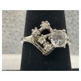 VINTAGE CUBIC ZIRCONIA 16KT H.G.E. SILVER MOON &