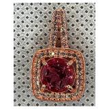 NEW 1.2 CT NATURAL PINK TOPAZ W/ MOISSANITE ACCENT