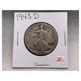 1943 D WALKING LIBERTY HALF DOLLAR