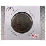 1854 LARGE CENT