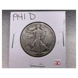 1941 D WALKING LIBERTY HALF DOLLAR