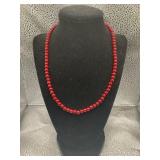 NEW 18 INCH NATURAL RED CINNABAR NECKLACE W/