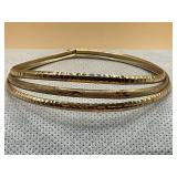 VINTAGE 10KT? YELLOW GOLD TRI-BANGLE BRACELET