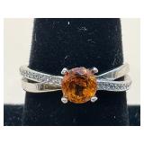 NIB 0.62 CT NATURAL MADEIRA CITRINE W/ MOISSANITE