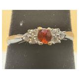 NIB 10KT WHITE GOLD BRIDAL RING W/ NATURAL 3.5 MM