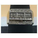 VINTAGE SOLID 14KT YELLOW GOLD MENS ART DECO BAND