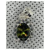 NEW 1.85 CT NATURAL PERIDOT .925 SILVER ITALIAN