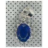 NEW 1.85 CT LAB CREATED SAPPHIRE .925 SILVER