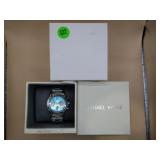 NIB MICHAEL KORS BRADSHAW MINI SILVER TONE BLUE