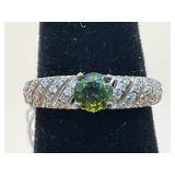 NIB 0.90 CT NATURAL GREEN TOURMALINE .925 STERLING