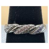 NIB PAVED MOISSANITE & AMETHYST .925 STERLING