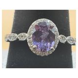 NIB 2.0 CT LAB CREATED AMETHYST .925 SOLID SILVER
