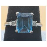 NIB 18KT WHITE GOLD PLATED .925 SOLID SILVER RING