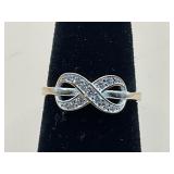 NIB MOISSANITE PAVED ETERNITY KNOT .925 STERLNG