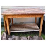 Wood Table with Marble Top
