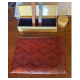 Vanity Set with Embossed Case and Accessories