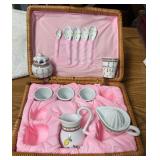 Barnes & Noble Ceramic Tea Set in Wicker Case
