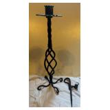 Wrought Iron Candlestick and Wick Trimmer