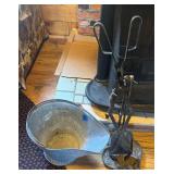 Coal Bucket & Fireplace Tool Set