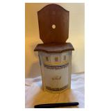Ceramic and Wood Salt Box