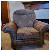 Armchair with  Leatherï¿½Arms