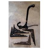 Cast Iron Wall Brackets and Hanging Hook Set