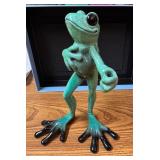 Green Ceramic Frog Sculpture