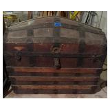 Wood and Metal Steamer Trunk,