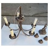 Bronze Five-Arm Chandelier Frame