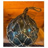 12-Inch Glass Fishing Float with Rope Netting