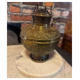 Brass Oil Lamp & Marble Base
