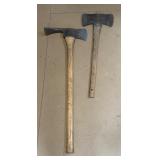 2 Vintage Double-Bit Axes