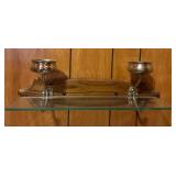Glass Shelf with Wood Backplate