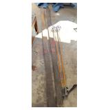 Vintage Swedish Wooden Skis and Poles Set