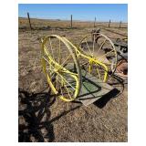 Yellow Metal-Wheeled Farm Implement