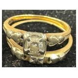 Gold Wedding Ring Set