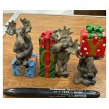 Christmas Moose Figurines