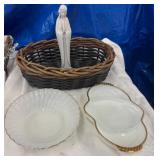 Milk Glass Dishes, Figurine, Collection
