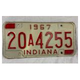 1967 Indiana License Plate