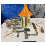 Ceramic Canister & Kitchen Tools