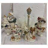 Porcelain Snowman Family